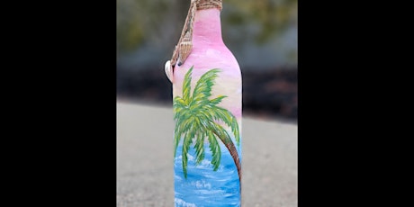 Sunset Breeze Painted Wine Bottle