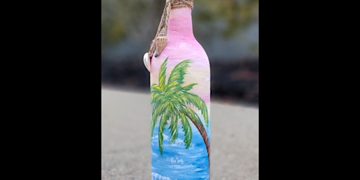 Sunset Breeze Painted Wine Bottle primary image