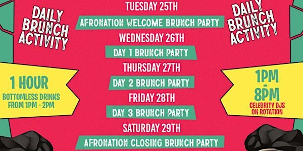DAILY BRUNCH PARTIES AFRONATION PORTUGAL