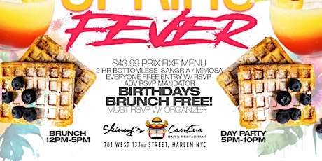 Spring Fever Brunch x Day Party, Bdays EAT FREE, 2hrs bottomless drinks