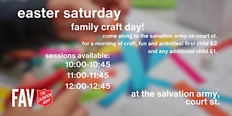 Easter Saturday Craft Day: 10:00am - 10:45am Session