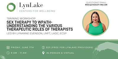 Sex Therapy to WPATH-understanding the Therapeutic Roles of Therapists primary image