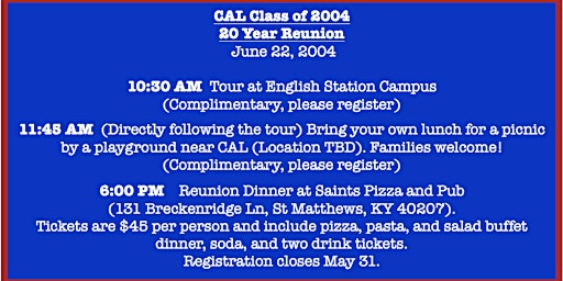 CAL Class of '04 Reunion  primärbild