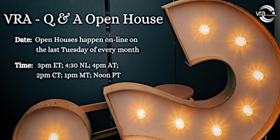 VRA Canada - Monthly Q & A Open House! primary image