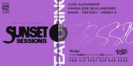 April 7th - Sunset Sessions at GLS Ruby Room