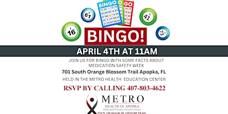 Free Bingo for seniors 65+! at Metro Health of Apopka