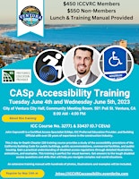 Primaire afbeelding van ICCVRC Two Day Accessibility Training/ CASp Exam Preparation