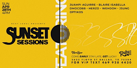 April 28th - Sunset Sessions at GLS Ruby Room