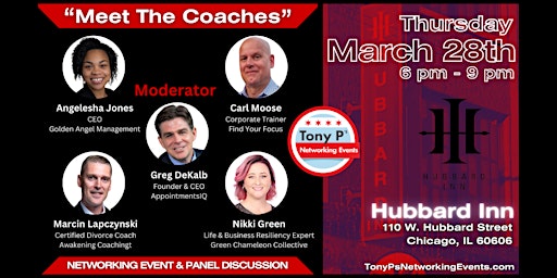 Imagem principal de Tony P's "Meet The Coaches" Networking Event & Panel Discussion: Mar 28th