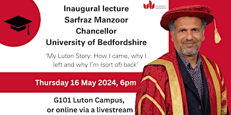 Inaugural lecture of Sarfraz Manzoor, Chancellor (Virtual viewing ticket)