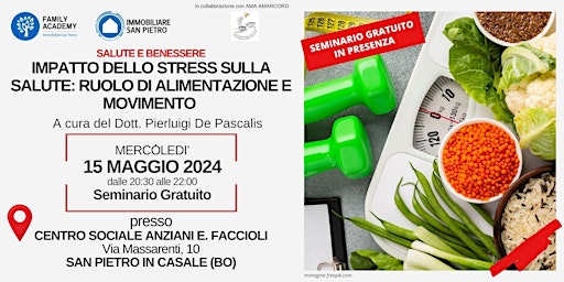 Hauptbild für IMPATTO DELLO STRESS SULLA SALUTE: RUOLO DI ALIMENTAZIONE E MOVIMENTO