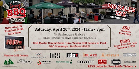 Spring Barbecue Cook-Off & No Sales Tax Sales Event in Torrance CA.