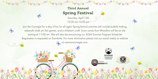 Hauptbild für Join the Carnegie Library for our Third Annual Spring Festival!