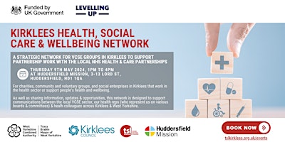 Imagem principal do evento Kirklees VCSE Health, Social Care & Wellbeing Network