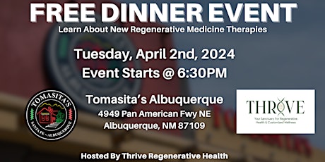 Learn About New Regenerative Medicine Therapies | FREE Dinner Event