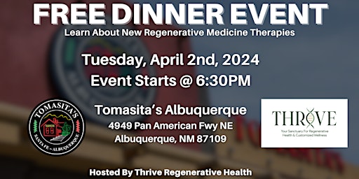 Image principale de Learn About New Regenerative Medicine Therapies | FREE Dinner Event