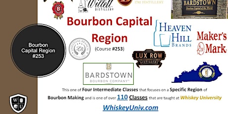 The Bourbon Capital Region {Major Distilleries} BYOB  (Course #253)