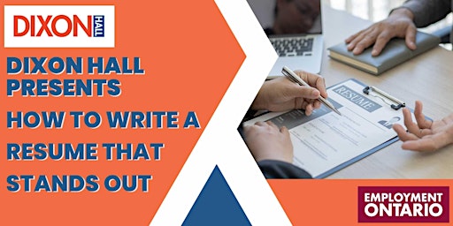 Imagen principal de How to Write a Resume that Stands Out | Dixon Hall | Apr 8th