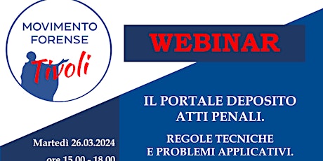 Imagem principal do evento Il Portale Deposito atti Penali. Regole tecniche e problemi applicativi