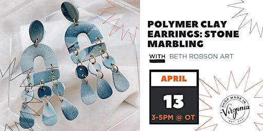 Imagen principal de Polymer Clay Earrings: Stone Marbling w/Beth Robson Art