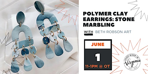 Imagem principal de Polymer Clay Earrings: Stone Marbling w/Beth Robson Art