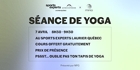 Séance de yoga au Sports Experts Laurier Québec