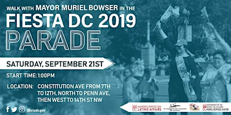 Walk with Mayor Muriel Bowser in the 2019 Fiesta DC Parade primary image