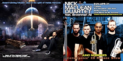 Imagen principal de NICK MACLEAN QUARTET feat. BROWNMAN ALI -- JUNO nominated modern-jazz