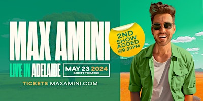 Max Amini Live in Adelaide *2nd Show Added! primary image