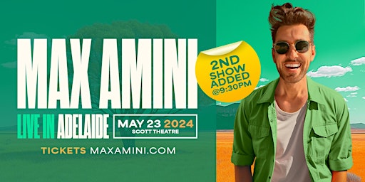 Primaire afbeelding van Max Amini Live in Adelaide *2nd Show Added!