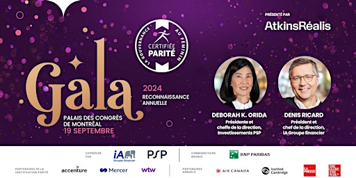 Imagem principal do evento Gala de reconnaissance annuel 2024 de La Gouvernance au Féminin à Montréal