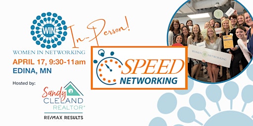 Image principale de IN-PERSON Edina MN: Speed Networking  with Women in Networking (WIN)