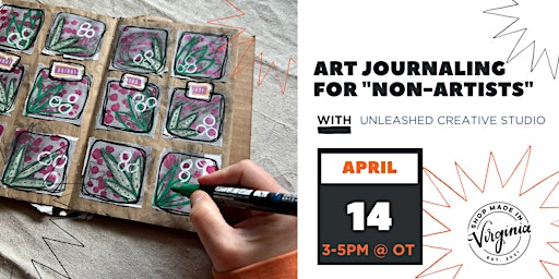 Imagem principal do evento Art Journaling for "Non-Artists" w/Unleashed Creative Studio