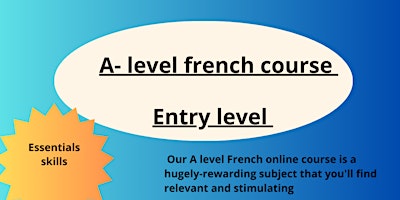 Immagine principale di A-level french course entry level 