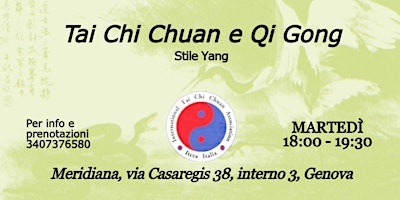 Immagine principale di Lezioni gratuitedi Tai Chi Chuan stile Yang - Genova 