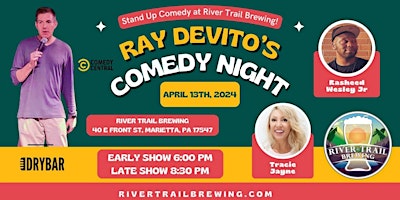 Primaire afbeelding van Comedy Night at River Trail Brewing April 13th  6pm Early Show