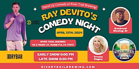 Comedy Night at River Trail Brewing April 13th  6pm Early Show