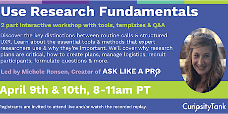 UXR Fundamentals: Interactive workshop with tools, templates and Q&A