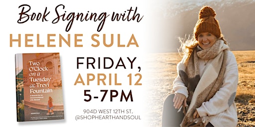 Imagem principal do evento Book Signing with Helene Sula of @heleneinbetween at Hearth & Soul Studio!