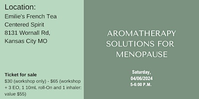 Primaire afbeelding van AROMATHERAPY SOLUTIONS FOR  MENOPAUSE