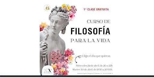 Image principale de Clase gratuita del CURSO DE FILOSOFÍA PARA LA VIDA