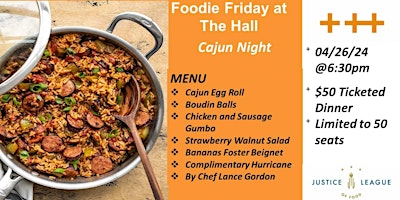 Imagem principal do evento Foodie Friday at The Hall - Cajun Night