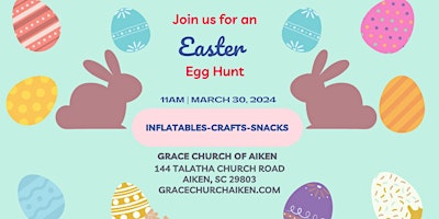 Imagem principal do evento FREE Easter Egg Hunt at Grace Church of Aiken