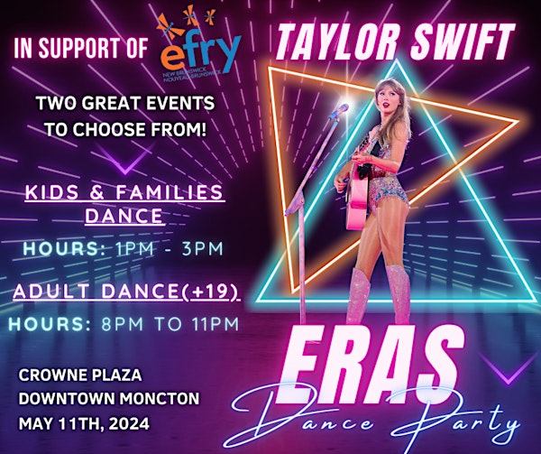Taylor Swift Eras Dance Party for Adults (19+) in support of EFryNB