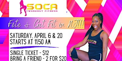 Primaire afbeelding van Soca Tworkout Fitness: Fête and Get Fit in NJ!!!