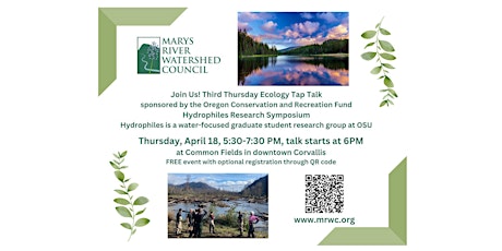 Ecology Tap Talk: Hydrophiles Research Symposium