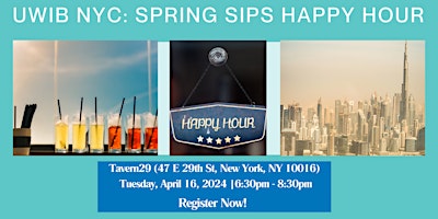 Primaire afbeelding van UWIB NYC: Spring Sips Happy Hour 2024