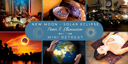 Immagine principale di New Moon Solar Eclipse Sound Bath with Cacao Mini Retreat 