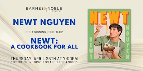 Newt Nguyen signs NEWT: A COOKBOOK FOR ALL at B&N The Grove