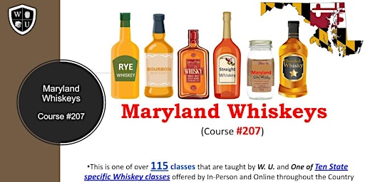 Imagem principal do evento Maryland Whiskeys  BYOB  (Course #207)